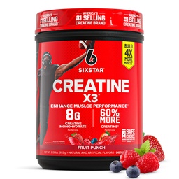 Six Star Creatine Monohydrat-Pulver, X3 (Fruit Punch) - Flavored Creatine HCl Pulver Monohydrat-Ergänzung für Muskelaufbau & Performance - Post Workout-Ergänzung für Männer & Frauen - 30 Servietten