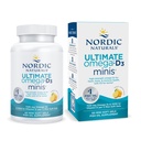 Nordic Naturals Ultimate Omega Mini D3, Zitronengeschmack - 60 Mini Soft Gels - 1120 mg Omega-3 + 1000 IE Vitamin D3 - EPA & DHA - fördert die Gesundheit von Gehirn und Herz - 30 Portionen