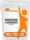 BulkSupplements.com Magnesium L-Aspartat Pulver - Hohe Absorption Magnesium, Mineralergänzung - Glutenfrei, 750mg pro Servierung, 250g (8,8 oz) (Pack von 1)