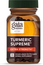 Gaia Herbs Kurkuma Höchste Extrastärke - Unterstützt kirchliche Schwellung von Normal Wear & Tear - mit Kurkuma & Schwarz Pfeffer - 30 Vegan Liquid Phyto-Capsules (bis zu 30 Tage Versorgung)