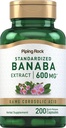 Piping Rock Banaba Leaf Extract Capsule | 600mg | 200 Pills | Integratore di erbe standardizzato | con acido corosolico | Non OGM, senza glutine