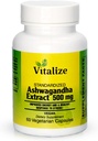 Vitalize - Ashwagandha Extract | Verbessert Energie | Superb Cortisol Manager | Vegan | Nahrungsergänzungsmittel | 60 Ashwagandha Kapseln | Ashwagandha 500mg | Non-GMO | Gluten Kostenlos