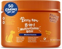 Zesty Paws Hund Multivitamin, Kaubarer Hund Vitamine und Ergänzungen für Hip & Gelenke, Haut & Mantel, Omega 3 Fischöl für Hunde- Senior & Welpen Multivitamin- Peanut Butter- 50ct
