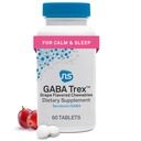 Neuorscience GABA Trex L Theanine Supplement - Calm Aid for Daytime Stress Support & Evening Relaxation - Chewable Grape-Flavored Tablets - Vegan & Non-GMO (60 Tabletten)