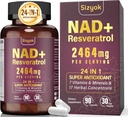 NAD Ergänzung, Liposomal NAD+ Ergänzung mit Resveratrol, NAD Resveratrol Supplement - Boost NAD+ für Aging Defense, Energy, Focus - Ultra Antioxidant Capsules,75