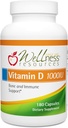 Wellness Ressourcen Vitamin D 1.000 IU - Sojafreies Vitamin D3 (180 Veggie Kapseln)