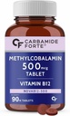 Generisches Rise .Vitamin B12 Tabletten 500mcg - Aktive Form von Methylcobalamin B12 Beilage für Männer & Frauen - 90 Veg Tabletten, Nautral