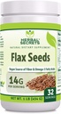 Herbal Secrets Organic Ganze Flax Seeds Supplement | 14 G Per Serving | Raw Vegan | Non-GMO | Gluten-Free | Made in USA (1 Pack, 1 Lb)