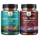 Bundle Liver Support Supplement mit NAC für Liver Cleanse und Vegan Uric Acid Cleanse und Detox für Männer und Frauen Gelenke Nieren und mehr