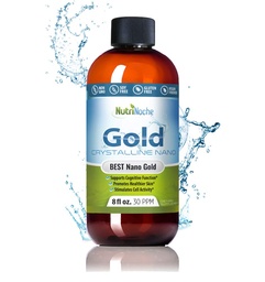 Kolloidale Gold Liquid Organic Supplement von Nutrinoche - 100% reines Nano-Gold-Mineral - Unterstützt Psychische Klarheit, Fokus & Entspannung - 8 oz Flaschen - Vegan, Glutenfrei - Kristallin - 30 ppm