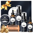 Kit di crescita del cuscinetto - Kit 7 Pc, Include lavaggio, olio, condizionatore, balsamo, combo, confezione regalo per gli uomini