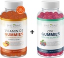 Natürliche BioScience Zuckerfreies Vitamin D3 K2 Gummie 5000 IU & Zink-Gummi 50 mg, Extrastärke, Immununterstützung, Knochengesundheit, Herzgesundheit, Hautunterstützung, 60 Gummy Vitamine