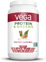 Vega Protein and Greens, Salted Caramel, Vegan Protein Powder, 20g Plant Based Protein, Low Carb, Keto, Dairy Free, Glutenfrei, Non GMO, Pea Protein für Frauen und Männer, 1,7 Pfund (25 Servierungen)