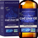 Icelandic Cod Liver Oil Liquid, Lemon (16oz) - Vitamine A & D, EPA & DHA - Hilft Vision, Hautmembranen & Immunfunktion - MSC zertifiziert, Non-GMO