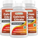 Best Naturals Calcium Citrat mit Vitamin D-3 240 Tabletten (240 Zähler (Pack von 3))