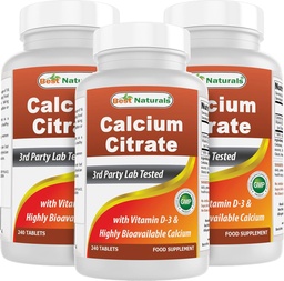 Best Naturals Calcium Citrat mit Vitamin D-3 240 Tabletten (240 Zähler (Pack von 3))