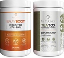 VITASEI Benessere Bundle – Peptidi di collagene idrolizzati Polvere & Teatox Detox & Cleanse Support Powder – Capelli, Pelle, Unghie & Digestione Booster per donne & uomini