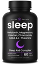 NutraChamps 10-in-1 natürliche Schlafhilfen für Erwachsene - Melatonin, Lemon Balm 1000mg, Kamille 400mg, Valerian Root 600mg, L Theanine, L Tryptophan, GABA, Magnesium Schlafhilfe