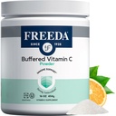 FREEDA Gepuffertes Vitamin C-Pulver – Gentle on Stomach, Kosher & Vegan, High-Absorption Immununterstützung, Zuckerfreies Calcium Ascorbat Antioxidans Supplement (16 oz)