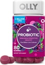 OLLY Probiotic Gummy, Immune und Verdauungshilfe, 1 Billion CFUs, Kaubare probiotische Ergänzung, Berry, 40 Tage Versorgung - 80 Count
