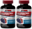 Resveratrol Supreme 1200mg maximale Stärke Plus 1200 Rotwein Ergänzungen, Resveratrol Ergänzung Rotwein, Resveratrol Antioxidans, Rotwein Extrakt mit Resveratrol, Rotwein Trauben Seed 2 Flaschen