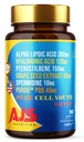 AJS Pure Cell Youth 6X PRO, 90 Kapseln -PQQ 40mg, R-Lipoic Acid 360mg, Natriumhyaluronat 120mg, Pterostilbene 150mg, Grape Seed Extract 50mg, Spermidin 10mg