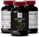 Anti graue Haarpillen - ANTI GRAY HAIR COMPLEX - Farbe Vitalität, Graue Haarpflege, Frischer Ton, Wibrant Farbe, Anti graue Haarergänzung, Haarschattenkontrolle, Jugendlich aussehen 1 Flasche 60 Kapseln