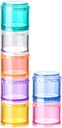 Stackable Pill Organizer, 7-Days Travel Pill Case, Pille Box für Tasche, Tragbare Medizin Vitamin Container Halter Medium Rainbow