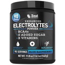 Zeal Naturals Elektrolyt-Pulver Erholungsgetränk (90 Servierungen | Blue Raspberry) w 0 Zucker + BCAAs +B-Vitamine Elektrolyt-Ergänzung mit Kalium Zink & Magnesium für Hydration - Keto Elektrolyte