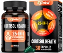 Cortisol Supplement für Damen, 25-in-1 Cortisol Reducer für Damen und Herren, Cortisol Ergänzungen für Männer mit Ashwagandha, Rhodiola Rosea, L-Theanine, für Stimmung, Fokus, Schlafunterstützung, 30 Kapseln