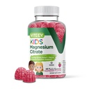 Viteey Kids Magnesium Citrate Gummies - Unterstützt Schlafhilfe, ruhige Gummis, Muskelentspanner, Optimale Entspannung - Vegetarisch, Gelatinfrei, Glutenfrei, GMO Free - Tasty Chewable Raspberry Flavored Gummy