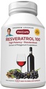 ANDREW LESSMAN Resveratrol-100mg - 30 Kapseln - Red Wine's Beneficial, Naturally Occurring Antioxidant, Ohne Alkohol. Zusatzstoff frei