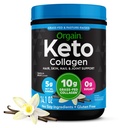 Orgain Keto Collagen Proteinpulver, Vanille - 10g Gras gefüttert hydrolysierte Kollagenpeptide für Frauen & Männer, Typ I & III, 5g MCT Öl - Haar, Haut, Nagel, & Joint Support, Nicht-GVO, Glutenfrei - 0,88lb