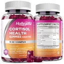 Cortisol Ergänzungen für Frauen, Cortisol Gummies mit Ashwagandha, Magnesium, L-Theanin, Phosphatidylserine, B6 für Cortisol Detox, Relaxation, Sleep, Focus, Sugar-Free, Vegan, 120