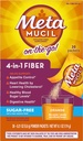 Metamucil Fiber 4-in-1 Psyllium Fiber Supplement Zuckerfreies Pulver Einzel-Serve-Packets Orange Flavored Drink 2 Boxen von 30 Packungen (OLD)