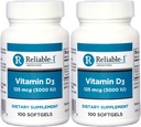 Vitamine D3 High Potency 5000 UI 100 Softgels par boîte de bouteille de 2