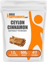 BulkSupplements.com Cinnamon Bark Extract Powder - Ceylon Cinnamon Supplement, Kräuterergänzung - Vegan & Glutenfrei, 1.2g pro Servierung, 500g (1.1 lbs) (Pack von 1)