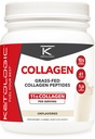 Ketologic Grass Fed Collagen Hydrolysate Powder (Unflavored) (1 LB) - 41 Servierungen, 11 G Collagen Per Servieren, 10 G Protein Per Servieren - Grass-fed Collagen Peptides