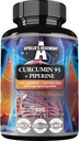 APOLLO'S HEGEMONY Curcumin 95 + Piperin 302mg pro Kapsel, hochfeste Turmeric Root Extract 95%, 120 Vegan Kapseln, 4 Monate Versorgung, für optimale Verdauung und verbesserte Absorption