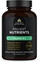 Antike Ernährung Vitamin K2 Nahrungsergänzung, K2-90mcg K2, adaptogene Kräuter, Enzym aktiviert, unterstützt Herz-Kreislauf-Funktion, Paleo & Keto Friendly, 60 Kapseln