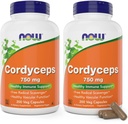 JETZT Lebensmittel Cordyceps 750mg 200 Veg Caps - Organic Cordycep Sinensis Mycelium Mushroom in nicht-organischen Kapseln - Vegan, Non-GMO