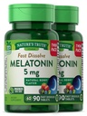 Nature's Truth Melatonin 5 mg | 180 Fast Dissolve Tablets (2 X 90 Twin Pack) | Natürliche Berry Flavor | Vegetarisch, Non-GMO, Glutenfreie Ergänzung