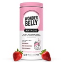 Antiacide de Wonderbelly, soulagement efficace des brûlures d'estomac et de l'indigestion instantanée de l'acide, comprimés à croquer d'une force supplémentaire, 1 000 mg de carbonate de calcium, pas de Talc ou de colorant, milkshake de fraise, 120 Compte