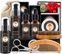 XIKEZAN Bart-Kit für Männer Grooming & Care w/Beard Conditioner, Wash, Öl, Balm, Brush, Comb,Birthday Fathers Valentines Geschenke für Männer Ihn Papa Ehemann Freund Geschenke Männer Stocking Stuffers