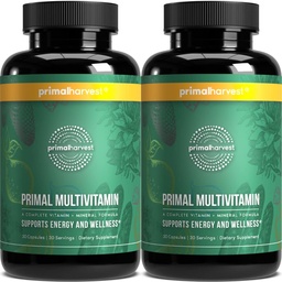 Primal Harvest Primal Multivitamin - Tägliche Multi-Vitamin-Ergänzung mit 21 essentiellen Vitaminen & Minerals für Damen und Herren (2 Packung (30 Zähler))