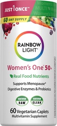 Rainbow Light Multivitamin für Frauen 50+, Vitamin C, D & Zink, Probiotika, Frauen One 50+ Multivitamin bietet hohe Potenz Immununterstützung, Non-GMO, Vegetarisch, 60 Tabletten