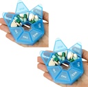 Pill Organizer, 2 Pack Pillen Box, Kleine Pillen Fall,Medizin Organizer 1 Mal am Tag, Wöchentliche Medizin Organizer, Tägliche Pillen Behälter, Medizin Halter, Reisebox 7 Tage(blau)
