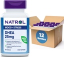 Natrol Mood & Stress DHEA 25mg, Ergänzung für Balance von Hormon-Ebene, 90 Tabletten, 90 Tage Versorgung