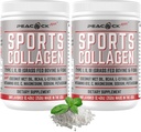 Sport Collagen Powder, 12.42 Unze, Paket von 2 - Gras Fed Bovine & Wild Fish Hydrolyzed Typ I, II, III Multi Collagen Peptide, Unflavored Protein Powder mit BCAA, Magnesium & Elektrolyte
