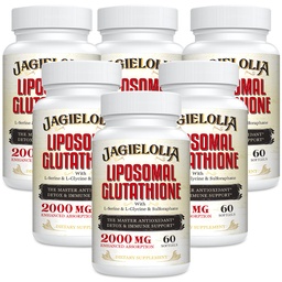 Glutathion liposomique 2000 mg avec L-Sérine, L-Glycine et Sulforaphane – Formulation unique active L-Glutathion pour améliorer l'absorption - Master Antioxydant, Détoxifiant et Immune